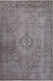SUPER SALE Ivory Persian Vintage White Wash Hand Knotted Wool Rug - 6' 7" X 9' 9"