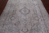 SUPER SALE Ivory Persian Vintage White Wash Hand Knotted Wool Rug - 6' 7" X 9' 9"
