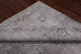 SUPER SALE Ivory Persian Vintage White Wash Hand Knotted Wool Rug - 6' 7" X 9' 9"