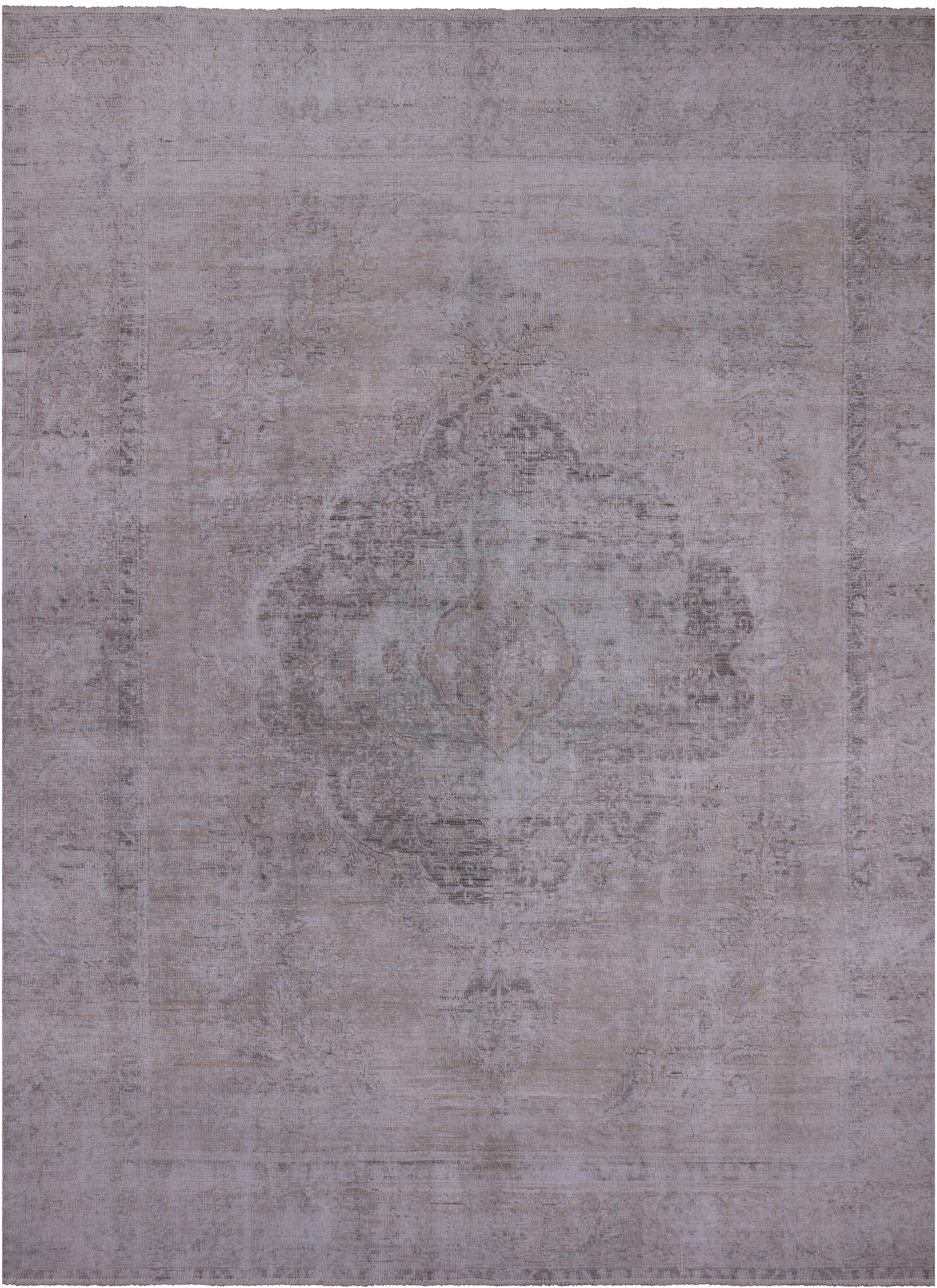 SUPER SALE Ivory Persian Vintage White Wash Hand Knotted Wool Area Rug - 8' 10" X 12' 0"
