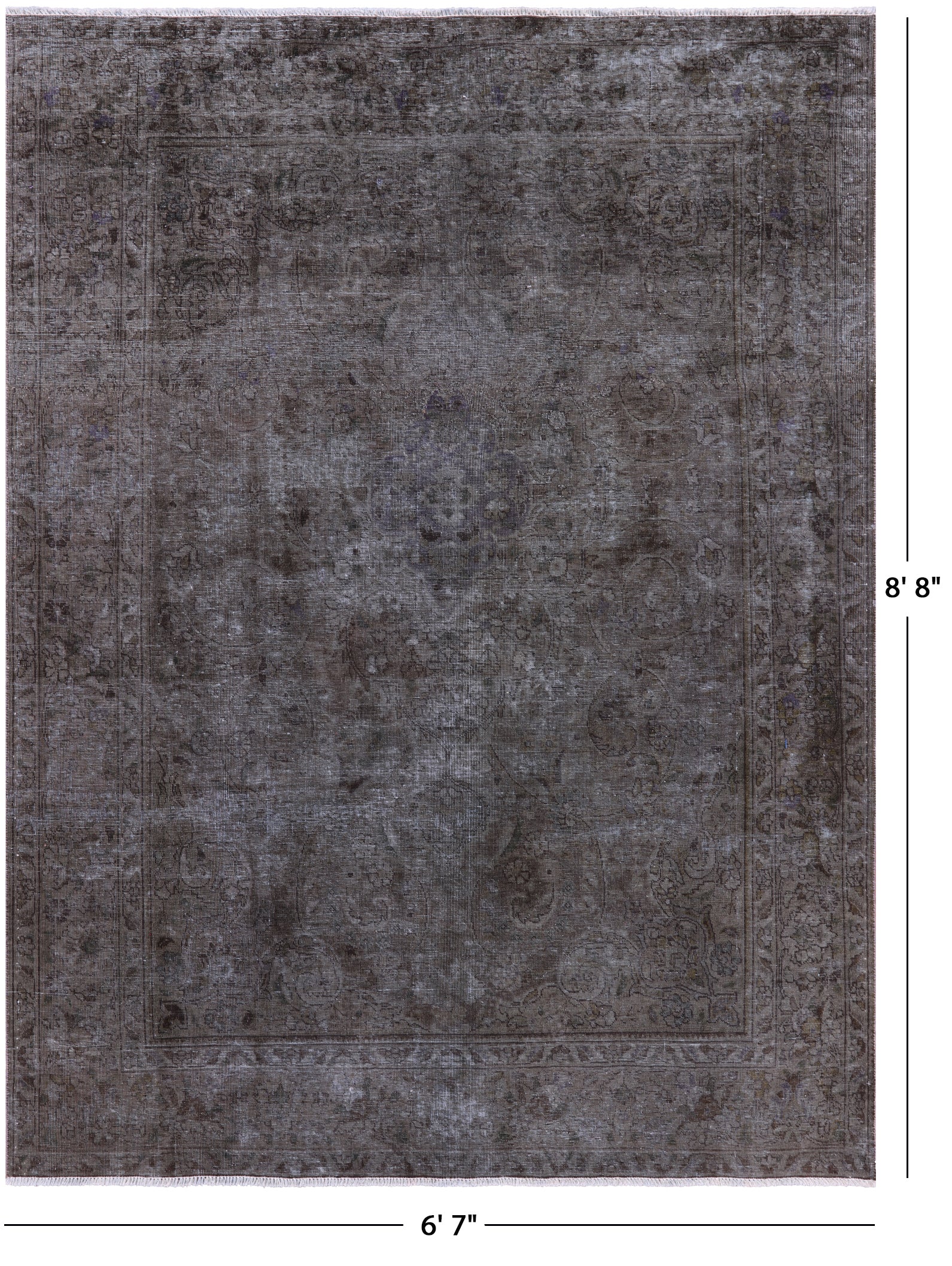 Persian Overdyed Hand Knotted Wool Rug - 6' 7" X 8' 8" - Golden Nile
