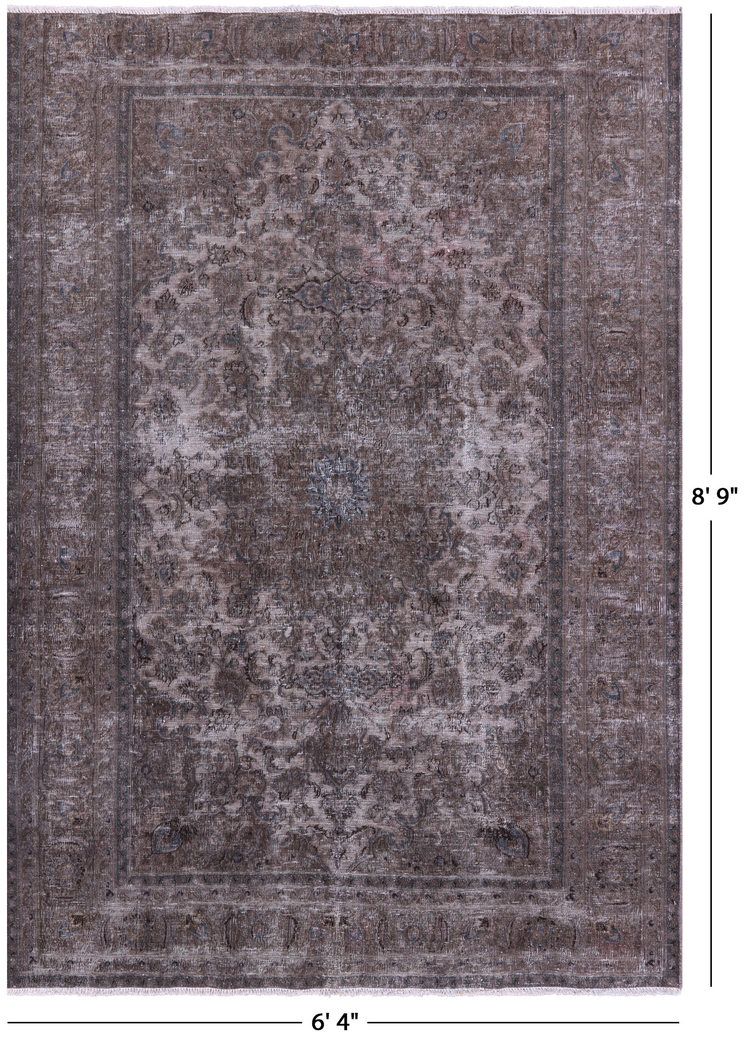 Persian Overdyed Hand Knotted Wool Rug - 6' 4" X 8' 9" - Golden Nile
