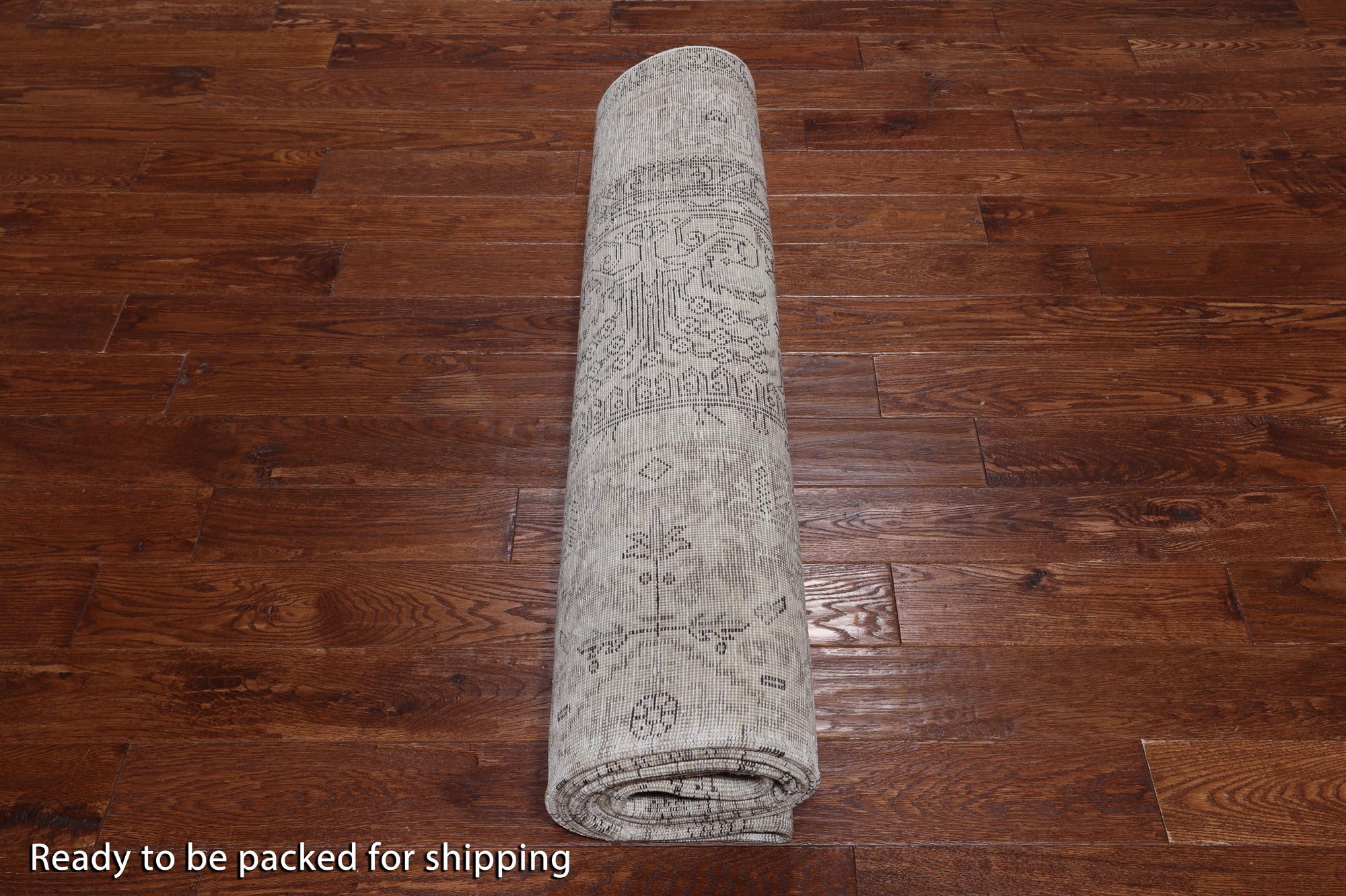 SUPER SALE Ivory Persian Vintage White Wash Handmade Wool Area Rug - 8' 3" X 10' 6"