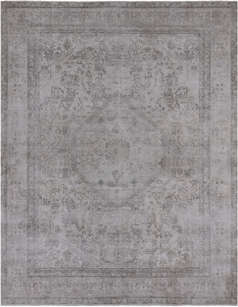 SUPER SALE Ivory Persian Vintage White Wash Handmade Wool Area Rug - 8' 3" X 10' 6"