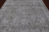 SUPER SALE Ivory Persian Vintage White Wash Handmade Wool Area Rug - 8' 3" X 10' 6"