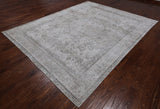 SUPER SALE Ivory Persian Vintage White Wash Handmade Wool Area Rug - 8' 3" X 10' 6"