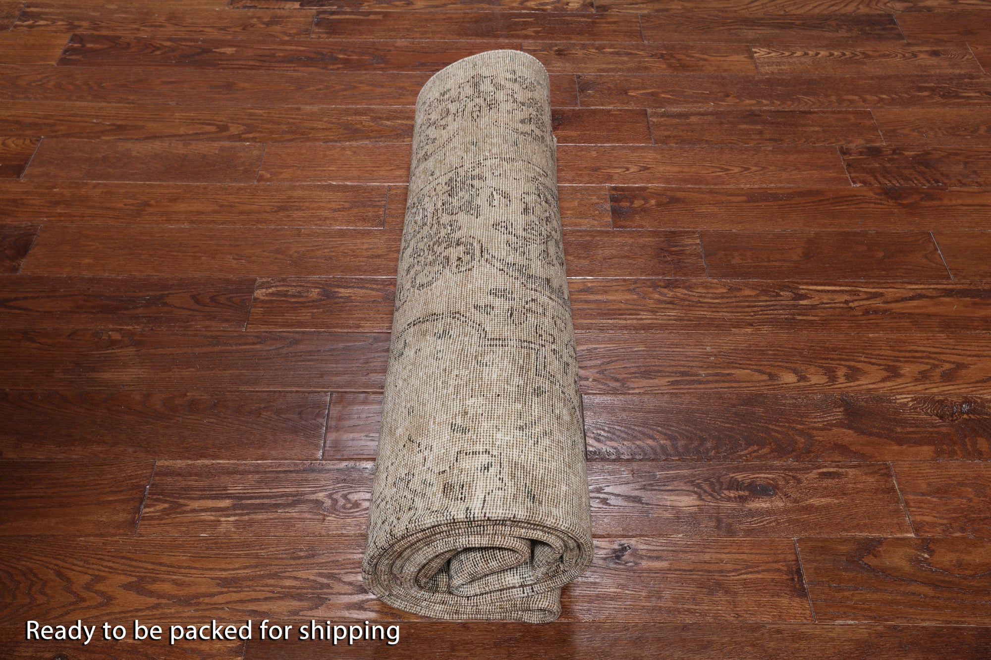 SUPER SALE Ivory Persian Vintage White Wash Hand Knotted Wool Rug - 6' 7" X 9' 6"
