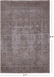 Ivory Persian Vintage White Wash Hand Knotted Wool Rug - 6' 7" X 9' 6" - Golden Nile