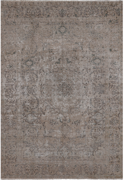 SUPER SALE Ivory Persian Vintage White Wash Hand Knotted Wool Rug - 6' 7" X 9' 6"