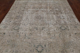 SUPER SALE Ivory Persian Vintage White Wash Hand Knotted Wool Rug - 6' 7" X 9' 6"