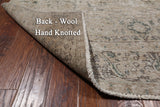 SUPER SALE Ivory Persian Vintage White Wash Hand Knotted Wool Rug - 6' 7" X 9' 6"