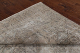 SUPER SALE Ivory Persian Vintage White Wash Hand Knotted Wool Rug - 6' 7" X 9' 6"