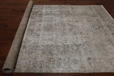 SUPER SALE Ivory Persian Vintage White Wash Hand Knotted Wool Rug - 6' 7" X 9' 6"