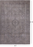 SUPER SALE Ivory Persian Vintage White Wash Hand Knotted Wool Rug - 6' 9" X 9' 10"