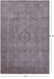 Ivory Persian Vintage White Wash Hand Knotted Wool Rug - 6' 9" X 9' 10" - Golden Nile