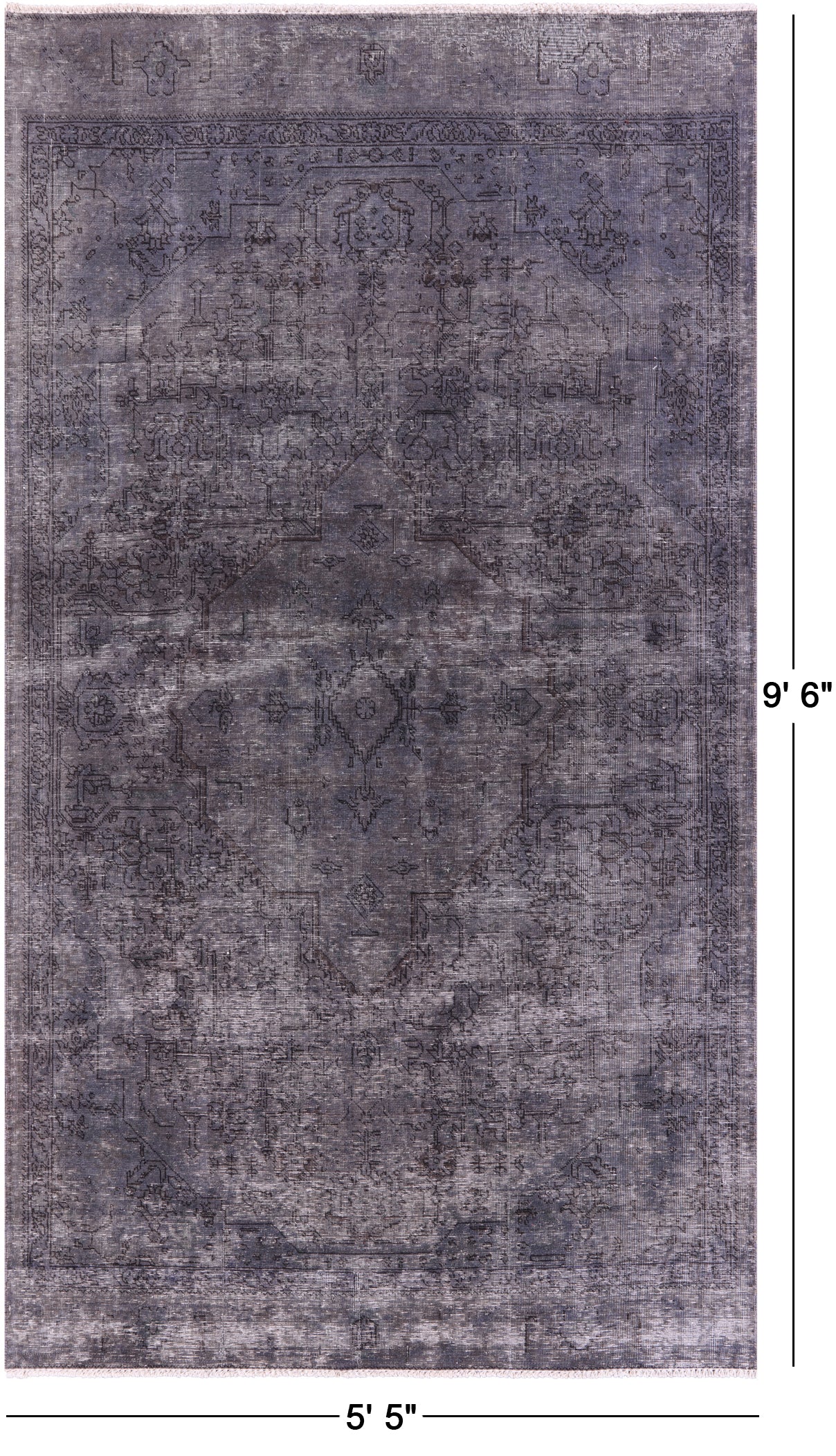 Persian Overdyed Handmade Wool Rug - 5' 5" X 9' 6" - Golden Nile