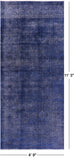 Blue Persian Overdyed Hand Knotted Wool Rug - 4' 9" X 11' 3" - Golden Nile