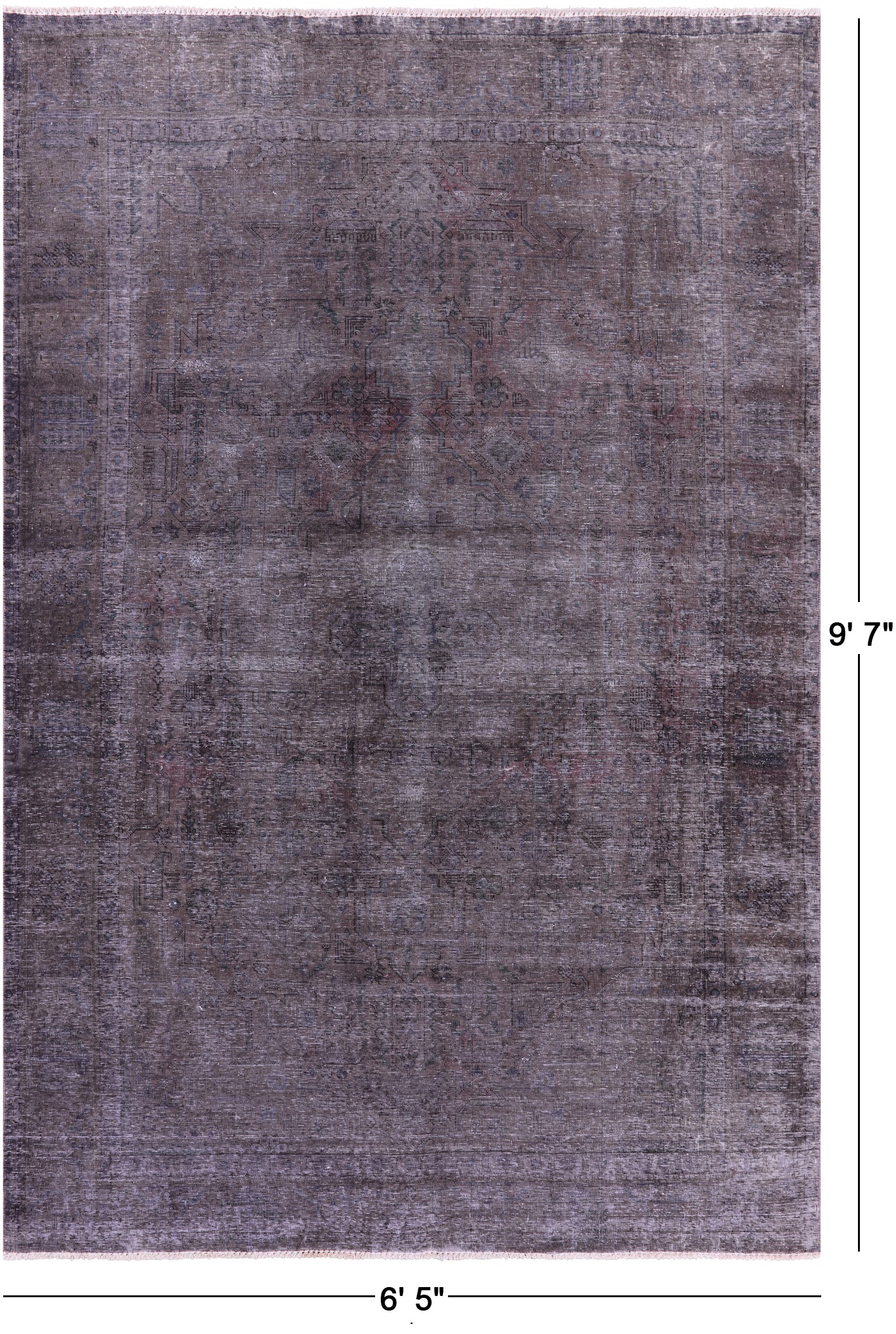 Persian Overdyed Hand Knotted Wool Rug - 6' 5" X 9' 7" - Golden Nile