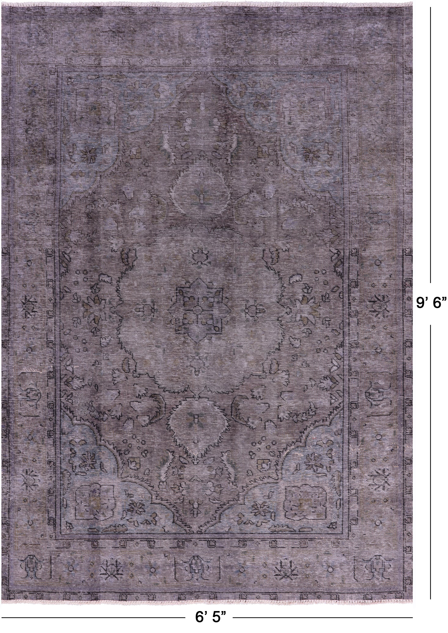 Persian Overdyed Hand Knotted Wool Rug - 6' 5" X 9' 6" - Golden Nile