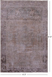 Ivory Persian Vintage White Wash Handmade Wool Rug - 6' 3" X 9' 3" - Golden Nile