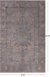 SUPER SALE Ivory Persian Vintage White Wash Hand Knotted Wool Rug - 6' 5" X 10' 2"