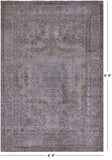 Ivory Persian Vintage White Wash Handmade Wool Rug - 6' 4" X 9' 4" - Golden Nile
