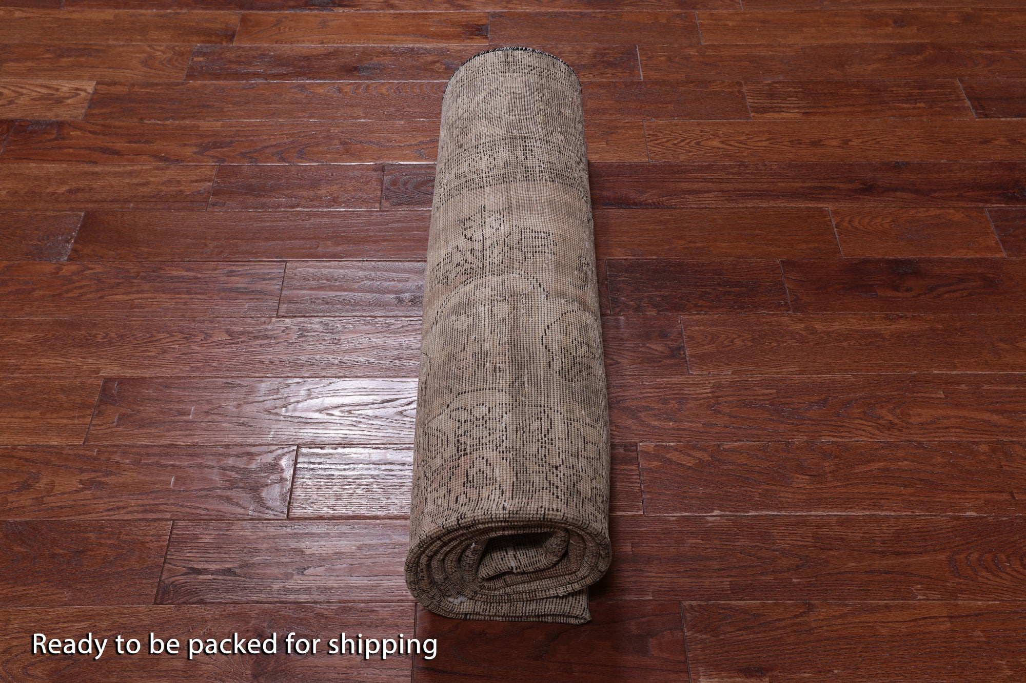 SUPER SALE Ivory Persian Vintage White Wash Handmade Wool Rug - 6' 4" X 9' 4"