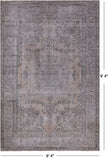 SUPER SALE Ivory Persian Vintage White Wash Handmade Wool Rug - 6' 4" X 9' 4"