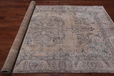 SUPER SALE Ivory Persian Vintage White Wash Hand Knotted Wool Rug - 6' 0" X 9' 4"