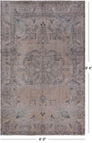 SUPER SALE Ivory Persian Vintage White Wash Hand Knotted Wool Rug - 6' 0" X 9' 4"