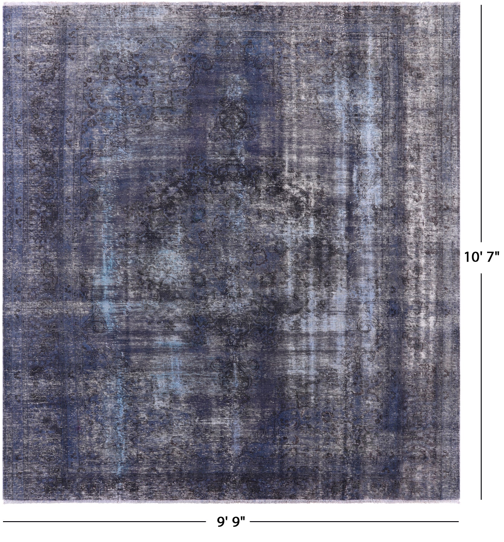 Persian Overdyed Hand Knotted Wool Rug - 9' 9" X 10' 7" - Golden Nile