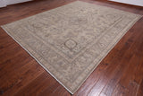 SUPER SALE Persian Vintage White Wash Hand Knotted Wool Rug - 9' 10" X 12' 6"