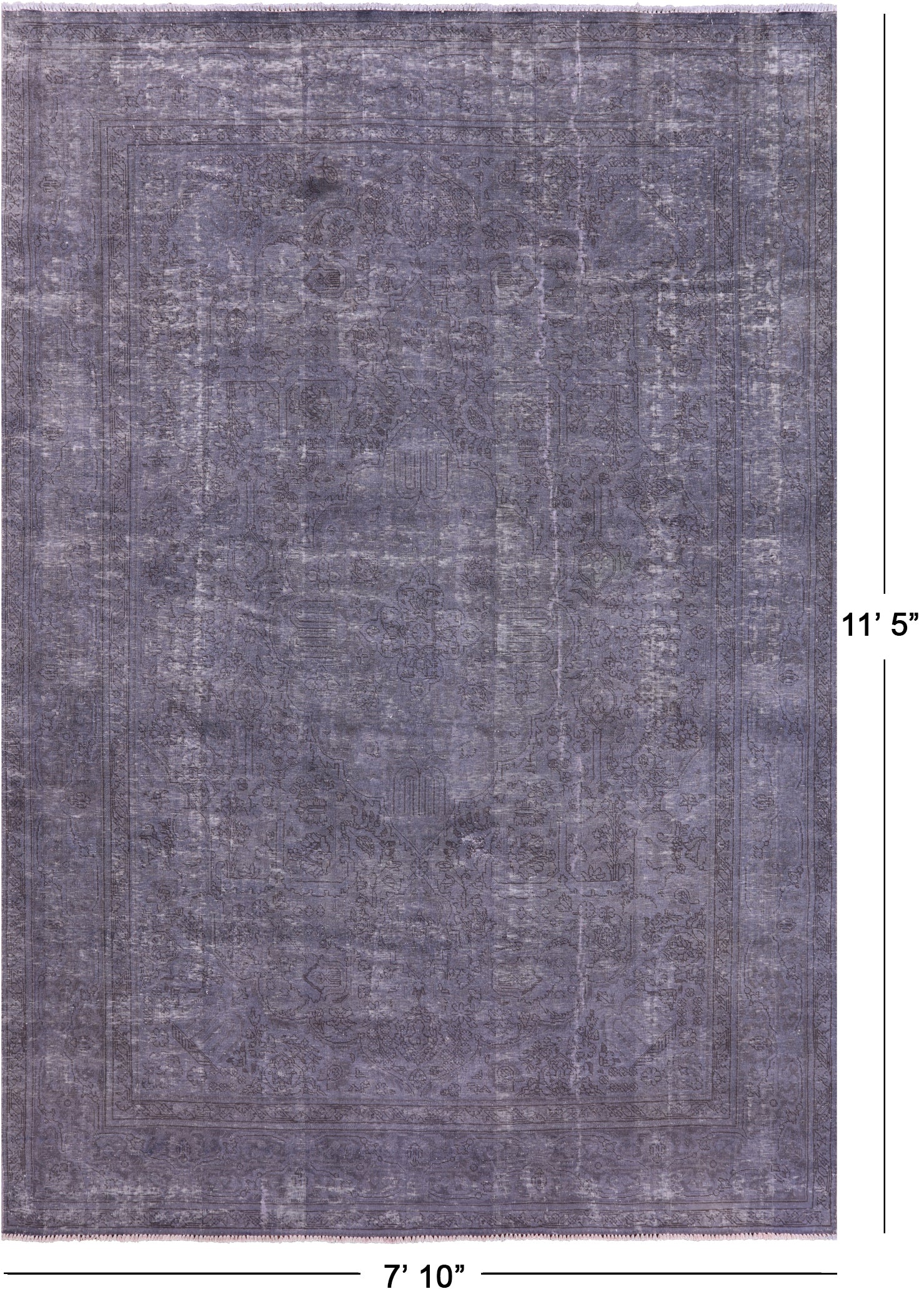 Persian Overdyed Hand Knotted Wool Rug - 7' 10" X 11' 5" - Golden Nile