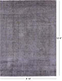Grey Persian Overdyed Hand Knotted Wool Rug - 8' 10" X 12' 6" - Golden Nile