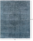 Green Persian Overdyed Hand Knotted Wool Rug - 9' 5" X 12' 0" - Golden Nile