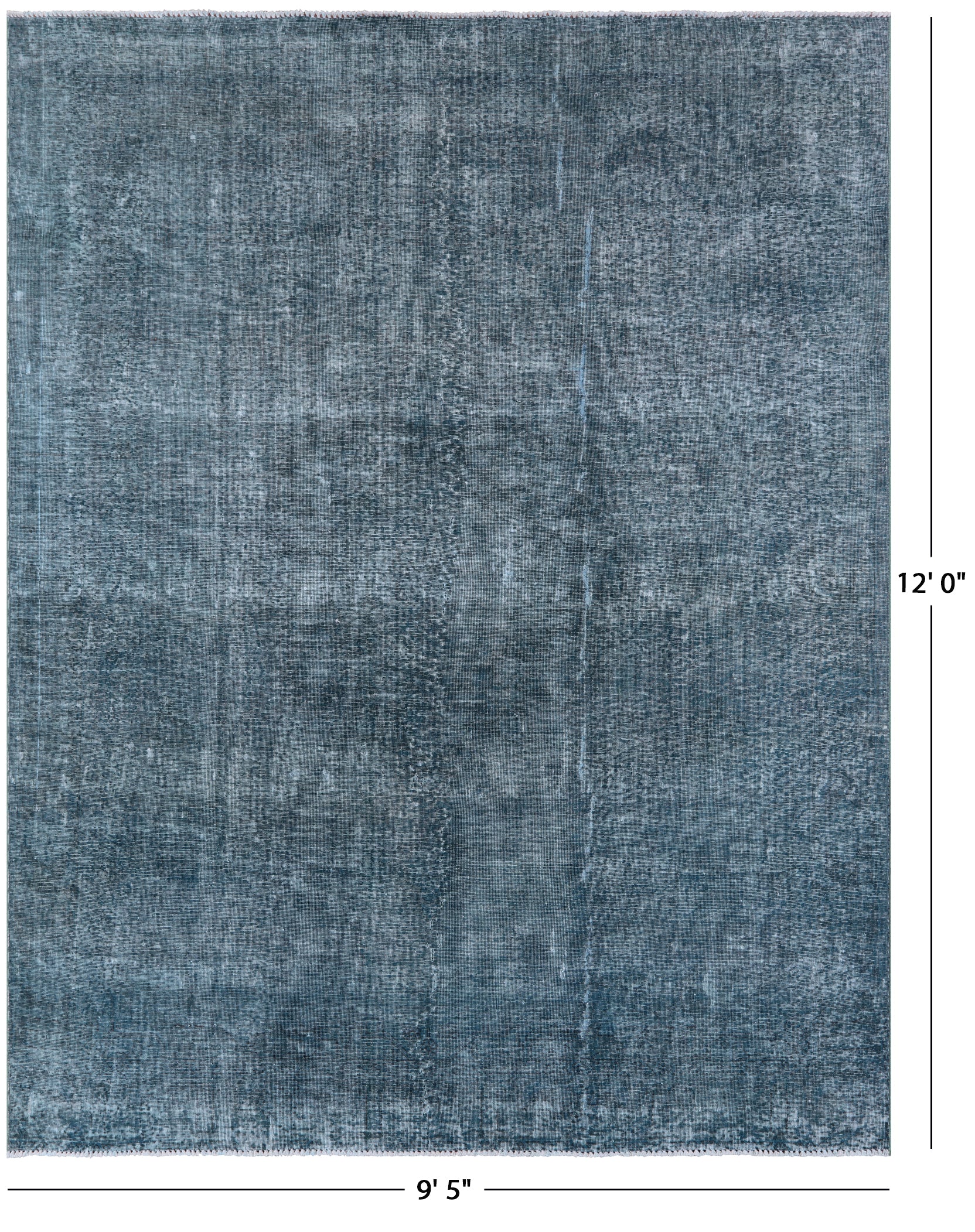 Green Persian Overdyed Hand Knotted Wool Rug - 9' 5" X 12' 0" - Golden Nile