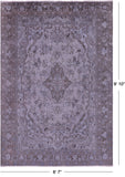 Persian Mashad Overdyed Hand Knotted Wool Rug - 6' 7" X 9' 10" - Golden Nile