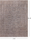 SUPER SALE Ivory Persian Vintage White Wash Hand-Knotted Wool Rug - 9' 10" X 12' 10