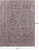 Ivory Persian Vintage White Wash Hand-Knotted Wool Rug - 9' 10" X 12' 10 - Golden Nile