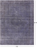 Grey Persian Overdyed Hand Knotted Wool Rug - 9' 8" X 12' 8" - Golden Nile
