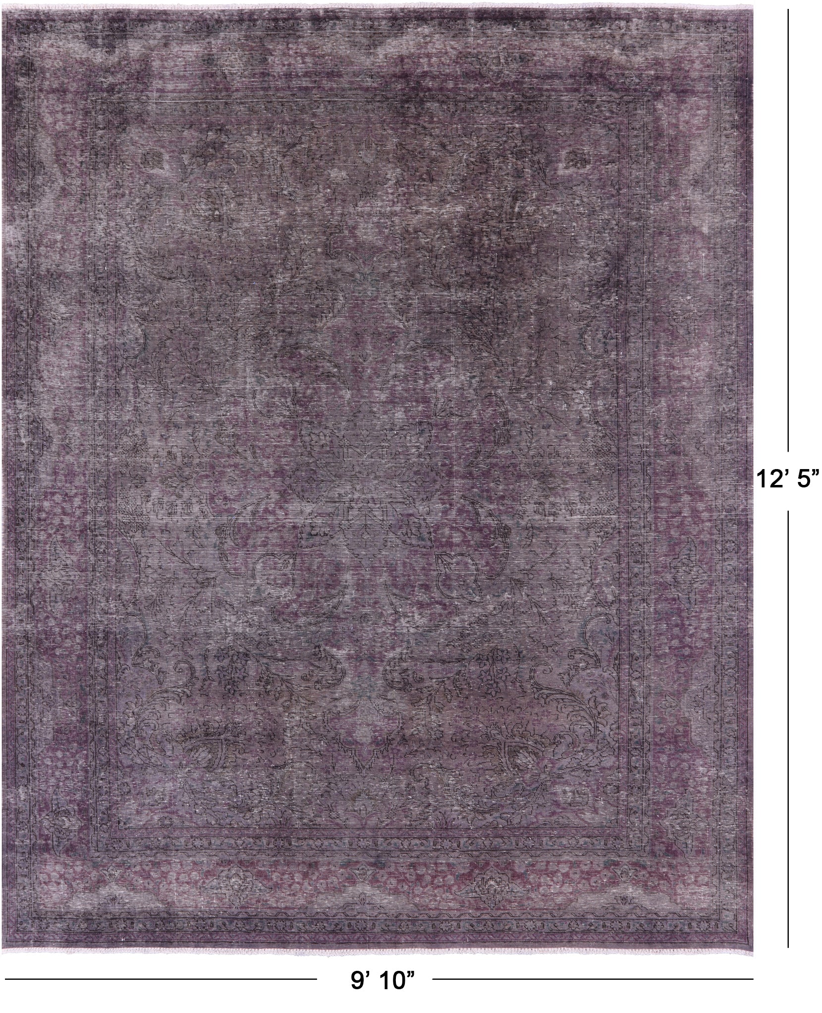 Persian Overdyed Handmade Wool Rug - 9' 10" X 12' 5" - Golden Nile