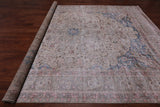 SUPER SALE Ivory Persian Vintage White Wash Hand Knotted Wool Rug - 9' 6" X 12' 7"