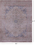 Ivory Persian Vintage White Wash Hand Knotted Wool Rug - 9' 6" X 12' 7" - Golden Nile