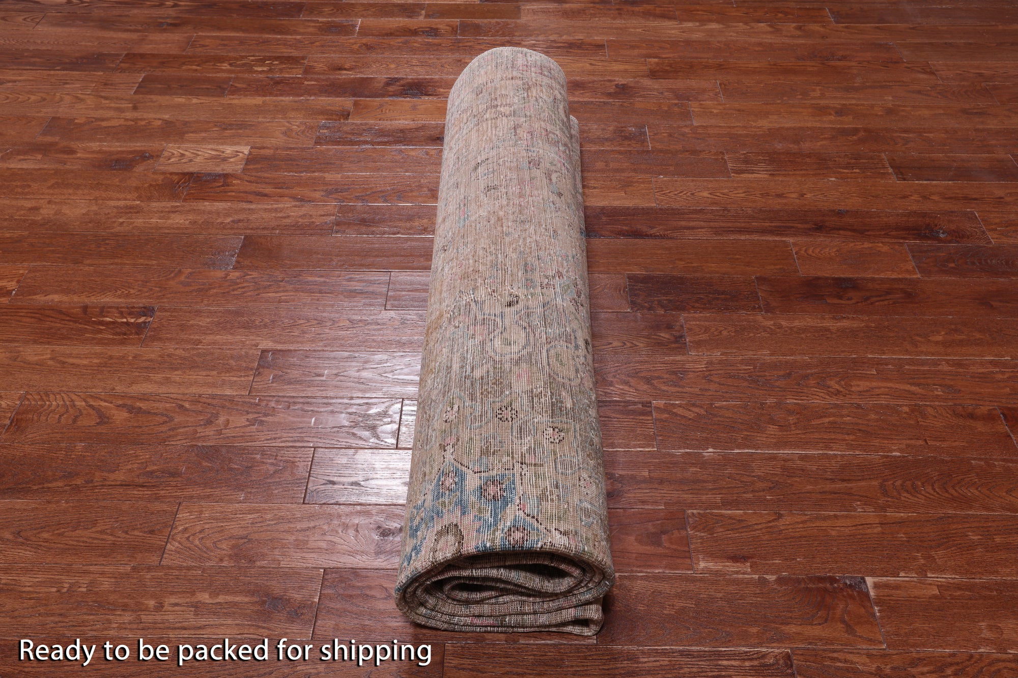 SUPER SALE Ivory Persian Vintage White Wash Hand Knotted Wool Rug - 9' 6" X 12' 7"