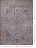 SUPER SALE Ivory Persian Vintage White Wash Hand Knotted Wool Rug - 9' 6" X 12' 7"