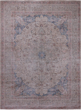 SUPER SALE Ivory Persian Vintage White Wash Hand Knotted Wool Rug - 9' 6" X 12' 7"