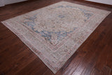 SUPER SALE Ivory Persian Vintage White Wash Hand Knotted Wool Rug - 9' 6" X 12' 7"
