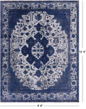Blue Persian Overdyed Hand Knotted Wool Rug - 9' 8" X 12' 4" - Golden Nile