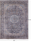 Blue Persian Vintage White Wash Hand Knotted Wool Rug - 9' 9" X 13' 3" - Golden Nile