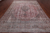 SUPER SALE Persian Vintage White Wash Handmade Wool Rug - 9' 8" X 12' 5"